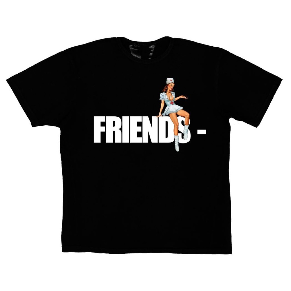 Vlone Friends Pin-Up Girl Black T-Shirt